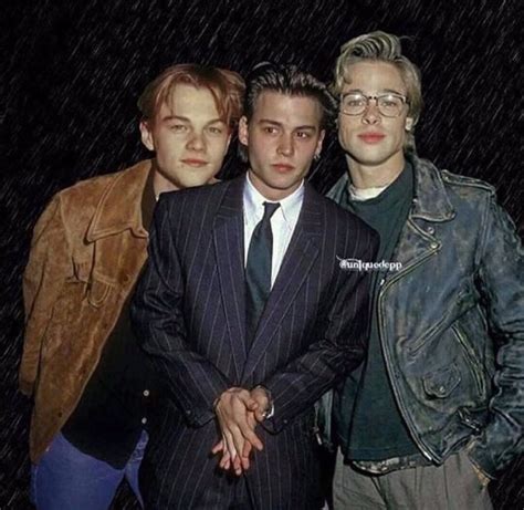 leo brad and johnny|johnny depp and brad.